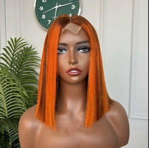 Perruque Bob courte en dentelle sur le devant Cheveux humains brésiliens pour femmes noires <span class=keywords><strong>Taille</strong></span> <span class=keywords><strong>10</strong></span> Perruque Bob vietnamienne sans colle à double tirage - Product Image 5