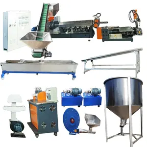 100-500 Kg/giờ Duy Nhất Vít Hai Giai Đoạn Phim & Chai Phế Liệu Chất Thải Nhựa Tái Chế Máy Nhà Sản Xuất Trong Ningbo