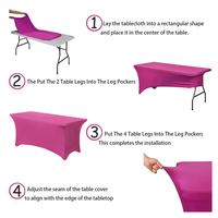 Nappe de table numérique jetable personnalisée en spandex, impression de tissu, vente en gros, couverture de table en couleur de 6 pieds