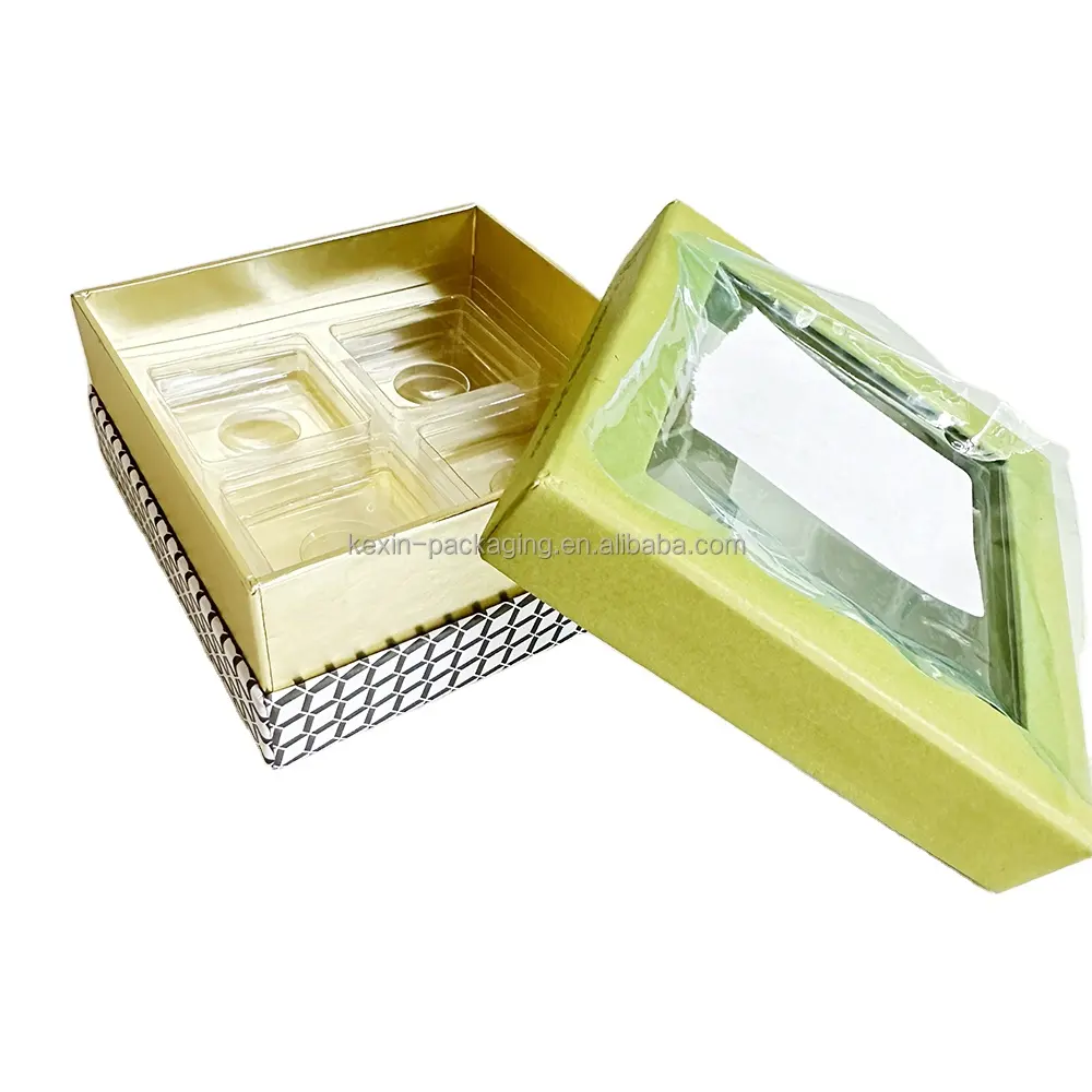 패스트리 케이크 달콤한 취급 4 6 12 마카롱 명확한 창 칸막이가있는 단단한 상자 금박 엠보싱 어머니의 날 선물 포장