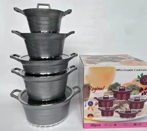 Juego de Utensilios de Cocina de Granito de Alta Calidad de 10 Piezas, Sartén Antiadherente, Juego de <span class=keywords><strong>Ollas</strong></span> de Cocina de Aluminio, Utensilios de Cocina al por Mayor - Product Image 4