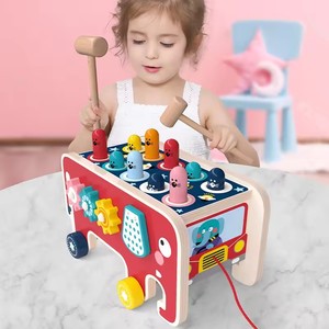 NOUVEAU <span class=keywords><strong>Jouet</strong></span> éducatif Boîte à marteaux <span class=keywords><strong>en</strong></span> bois Apprentissage précoce des enfants Jouets à marteler Cadeaux pour enfants - Product Image 2