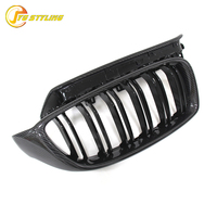 Grille de calandre avant en fibre de carbone F32 pour BMW F33 F36 F82 F80 F83 M3 M4, grille de ventilation avant à double lamelles à clipser sur le pare-chocs