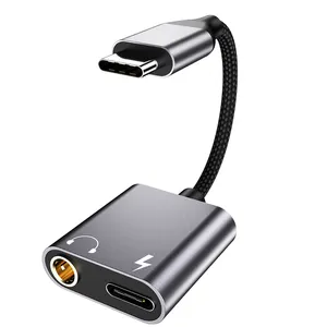 Adaptateur pour casque Audio 2 en 1, de Type C à 3.5mm, compatible avec smartphones analogiques avec coque en aluminium et câble tressé