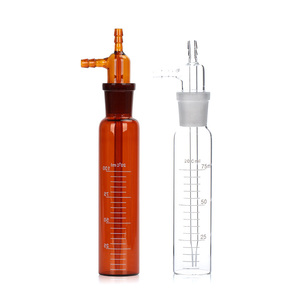 Botella Impinger Degao de 75 ml, de Vidrio Borosilicato Transparente y Ámbar, Resistente a Impactos, para la Recolección de Muestras de Aire y Gases Ambientales - Product Image 1