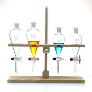 Vidraria Funil de Separação Piriforme Cilíndrico Graduado de 1000 ml com Suporte de Vidro - Product Image 1