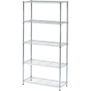 Alera ALE Étagère métallique résidentielle à cinq niveaux 36w X 14d X 72h en métal argenté - Product Image 1