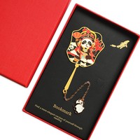 Ensemble de marque-pages métalliques à thème Van Gogh et opéra de Sichuan de style chinois, avec panda changeant de visage, coffret cadeau, modèle 17 Chine