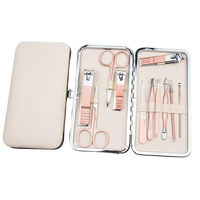 Ensemble de coupe-ongles professionnel en or rose 11 pièces, kit de manucure et pédicure professionnel, boîte de rangement, ciseaux à cuticules