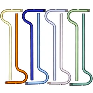 Top Seller Custom Colorful Straw Reusable Flute Style No Aging Lip Wrinkle Free Drinking Straws Set Anti Wrinkle Glass Straw