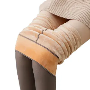 Translucent Warm Velvete Sexy Leggings Slim Stretchy Opaque Soft Pantyhose For Ladies Winter Fleece Tights Leggings