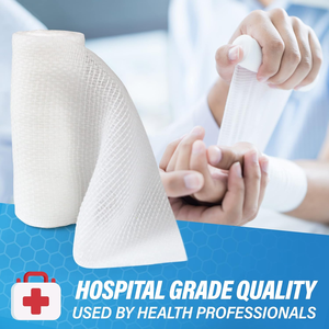 Bandages <span class=keywords><strong>de</strong></span> <span class=keywords><strong>gaze</strong></span> blanche premium désinfectante certifiée CE, extensibles et respirants, 3 x 4,1 yards, pour envelopper les plaies - Product Image 4