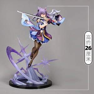 หุ่นอะนิเมะ26ซม. <span class=keywords><strong>Genshin</strong></span> <span class=keywords><strong>Impact</strong></span> Keqing จากดาบตั้งได้โมเดลของเล่นชุดของเล่นตั้งโต๊ะทำจาก PVC - Product Image 2