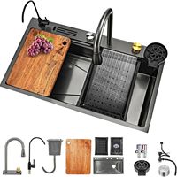 Évier de cuisine pour cuisine moderne avec bol unique en acier inoxydable 304 porte-outil pour bol unique en gros