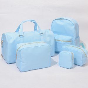 S M L XL กระเป๋าเครื่องสำอางผ้าไนล่อนสีฟ้านํ้าแข็ง,กระเป๋าจัดระเบียบแบบพกพาสำหรับผู้หญิง4แพ็กกระเป๋าไนลอนกระเป๋าเดินทาง - Product Image 6