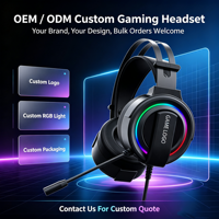 Casque de jeu filaire USB RGB 3,5 mm OEM ODM avec serre-tête supra-auriculaire et microphone