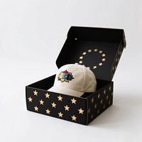 Boîte cadeau rigide à rabat noir avec logo personnalisé, emballage en papier pour casquette de baseball, boîtes en papier personnalisables de qualité supérieure