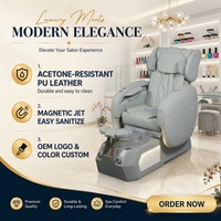Fauteuil de pédicure spa en fibre de verre de luxe avec fonction de massage corporel complet, bain à remous, fonctions réglables et fonction de vibration pour usage en salon
