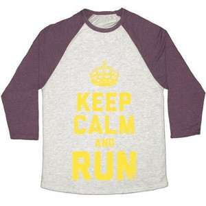 Maglietta da baseball unisex Tri-Blend Keep Calm and Run (Dark Tank) - Product Image 5