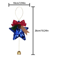 Décorations de Noël : Fournitures de décoration de Noël, Ornement étoile à cinq branches à paillettes, Décoration suspendue pour arbre, fête, fenêtre, nœud, cloche