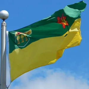 Canada Saskatchewan 150X90CM 3x5FT 100D Polyester Brass Grommets Custom Printed Flag Banner