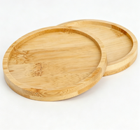 Ensemble de 6 sous-verres en bambou avec support à couvercles pour table basse, sous-verres en bois pour boissons, soucoupes pour plantes, protection de plateau de table
