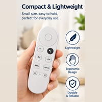 Nouvelle télécommande intelligente Google TV Streamer 2026, 13 touches, blanche, piles AAA, code d'apprentissage 433 MHz, avec boutons Netflix et YouTube