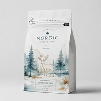 Prix usine – Sachet à fond plat à 8 soudures latérales avec valve de dégazage – Plusieurs designs disponibles – Pour l'emballage de café et de snacks à base de noix