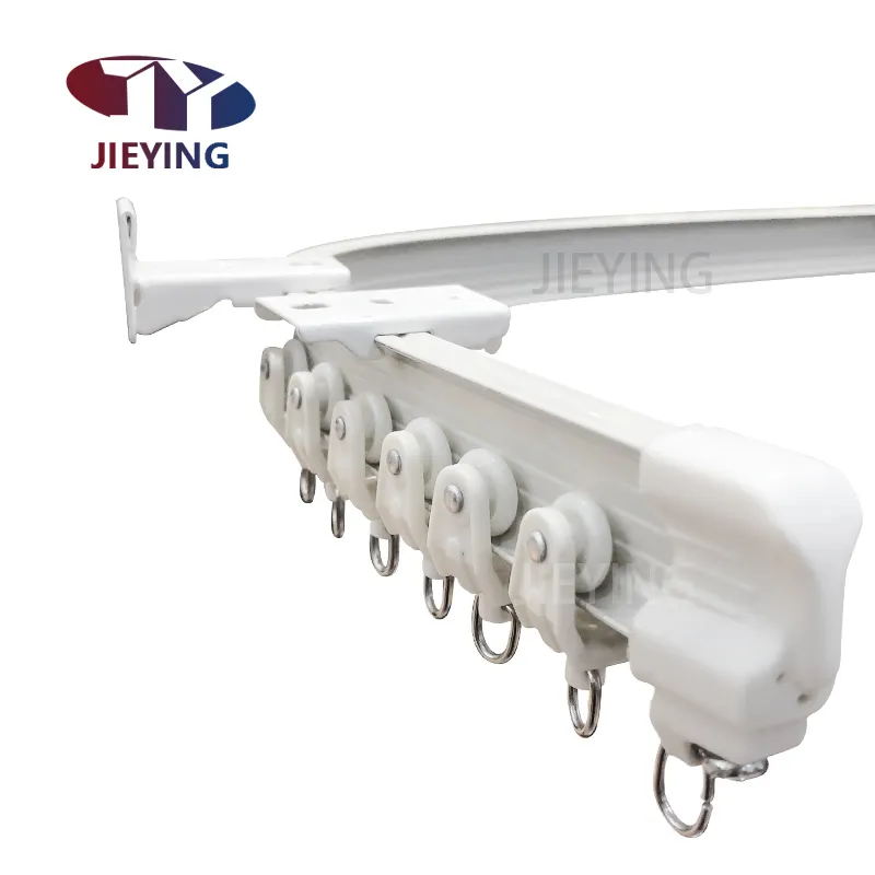 Jieying flessibile scorrevole tenda binario pali soffitto ovale bagno doccia S onda curvo binario tenda da incasso binario