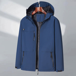 Chaqueta Cortavientos con Forro Polar para Hombre, Ropa de Trabajo, Chaqueta Gruesa con Capucha para Otoño e Invierno, con Logotipo Bordado, Uniformes Personalizables - Product Image 1