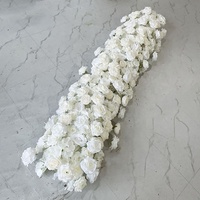 MSFAME – Grande guirlande de fleurs blanches personnalisée pour mariage, pour escaliers et tables