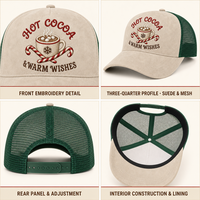 Casquettes Trucker 5 Panneaux Brodé à Visière Courbée Structurée en Maille, Thème Fête des Rizières d'Automne Pumpkin Patch Farm, Motif Récolte de Bonbons