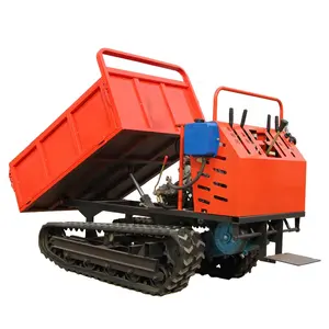 Huayao Groothandel Hand Mini Crawler Dumper Truck 1500Kg Crawler Dumper Carrier Met Kraan