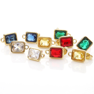 <b>Stud</b> <b>Earrings</b> Square Crystal Zircon Bezel Setting Unisex Fashion Jewelry H1422 - Product Image 1