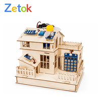 Zetok Casa de Madera DIY para Mayores de 8 Años, Kit de Iniciación con Sensor, Granja Inteligente Programable con Código Visual, Kit de Aprendizaje STEM