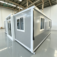 Conteneur de bureau préfabriqué modulaire, maisons miniatures pliables, portables, 20 pieds, installation facile, transport, maison miniature modulaire extensible