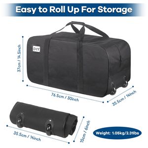 Sacs de déménagement extra-larges robustes avec roulettes, pliables, 92L, sacs de transport à roulettes pour le voyage, l'emballage ou le stockage - Product Image 5