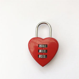 Candado de bloqueo encantador con combinación de 3 números en forma de corazón - Product Image 1