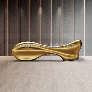 Sợi thủy tinh chạm khắc vàng hiện đại khách sạn thu ngân quầy bàn nhóm công ty trụ sở sảnh chào đón Bảng thông tin tiếp nhận - Product Image 6