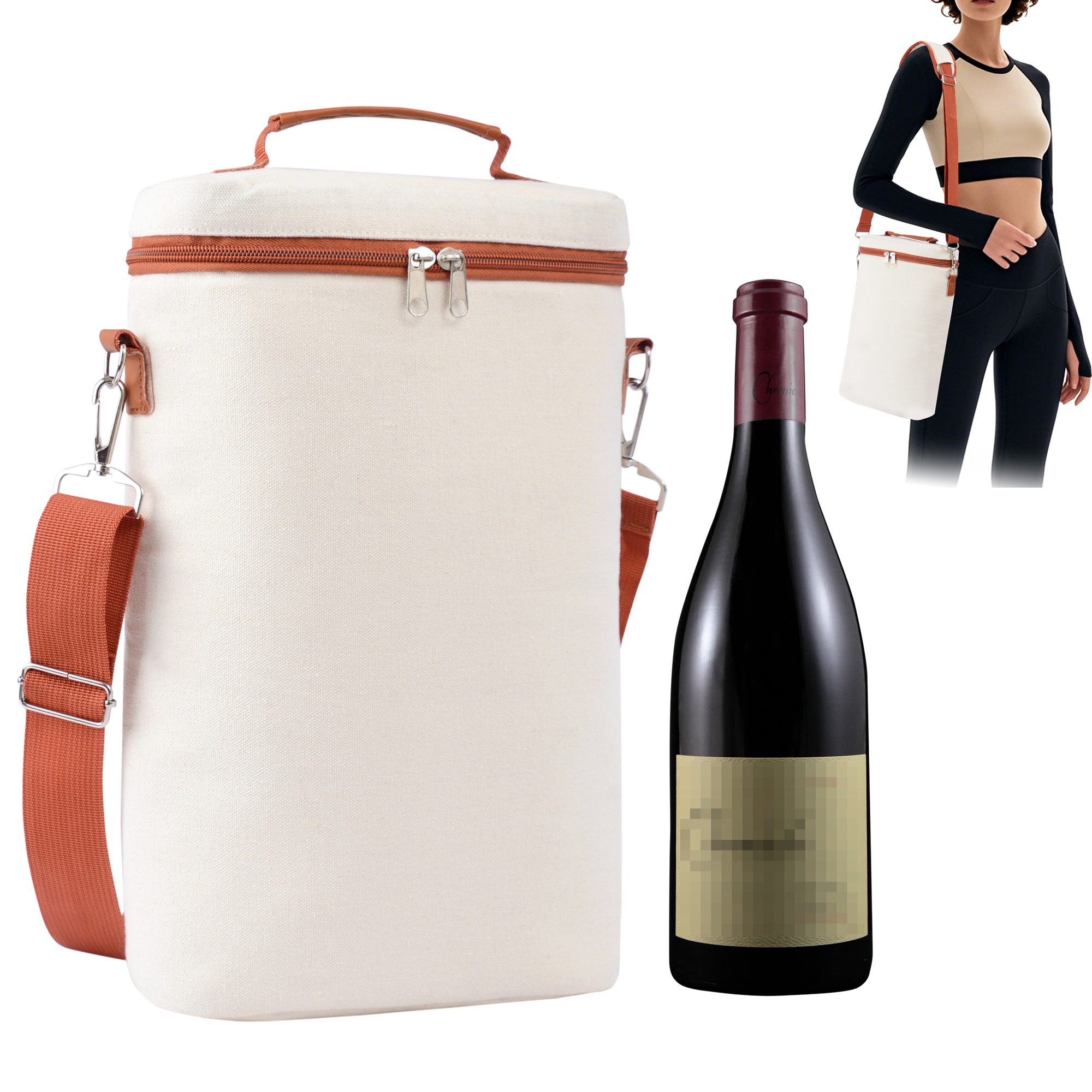 Insulated Food Storage Transportation Canvas Shoulder Cooler