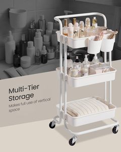 Multi-layer Household Storage <b>Rack</b> Wheeled Trolley Bathroom Storage <b>Rack</b> Living Room Floor Rolling Snack Storage <b>Rack</b> - Product Image 5