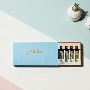 Caja de Embalaje Personalizada con Cinta Dorada para Muestras de Perfume, Kit de Descubrimiento de Perfumes con 5 Aromas Variados - Product Image 4