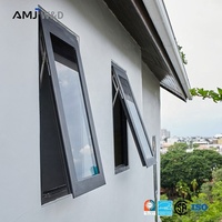 Fenêtre à auvent en aluminium à rupture de pont thermique et double vitrage pour hôtels et immeubles de bureaux