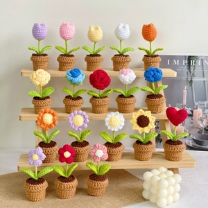 Flores de Girasol Artificiales Hechas a Mano, Juguetes de Tortuga de Ganchillo, Coronas Decorativas, Macetas para Halloween, Ganchillo Decorativo - Product Image 3