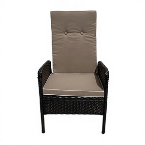 Chaise longue inclinable réglable en rotin de haute qualité pour l'extérieur, avec coussin, pour meubles de jardin, patio, design contemporain - Product Image 1
