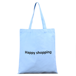 Bolsa de compras reutilizable de lona impresa personalizada de alta calidad, plegable, de estilo simple y orgánica. - Product Image 5