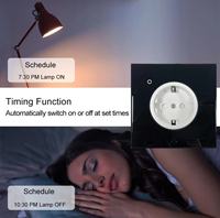 Aplicación de enchufe de Panel de vidrio templado Control remoto por voz Interruptor de enchufe de pared inteligente de la UE Funciona con la aplicación Tuya Smart Life