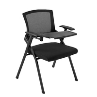 Chaise de classe moderne avec roulettes réglables pour tablette d'écriture, idéale pour réunions et conférences, conçue pour les écoles