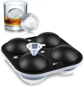 Groothandel Grote Food Grade Bpa Gratis Food Grade Herbruikbare 2.5 Inch Ronde Siliconen Ice Cube Maken Tray Sphere Maker Ijs mold Bal