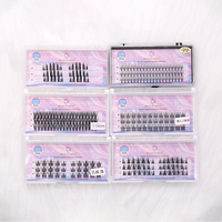 Kit d'extension de cils DIY - Clusters de cils en ruban, cils moelleux et vaporeux, extensions de cils DIY avec applicateur pour usage domestique